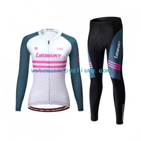 Femme Tenue Cycliste Manches Longues et Collant Long Leobaiky N003
